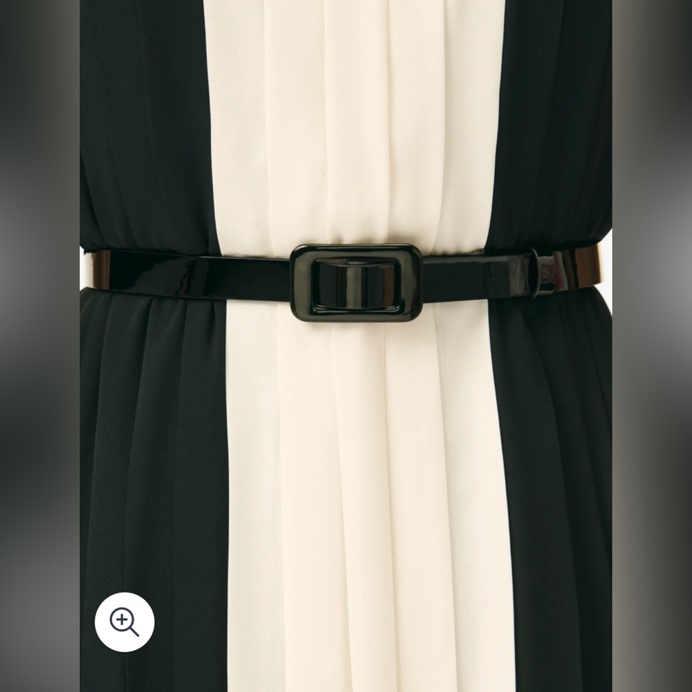 NWT BROOKS BROTHERS Elegant Black, White, and Green Sleeveless Dress, size 12 - Picture 5 of 6